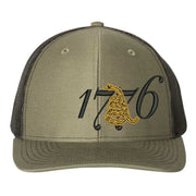 1776 - Don’t Tread On Me - OD Green - F1rstWarrior HATS Tan / Black