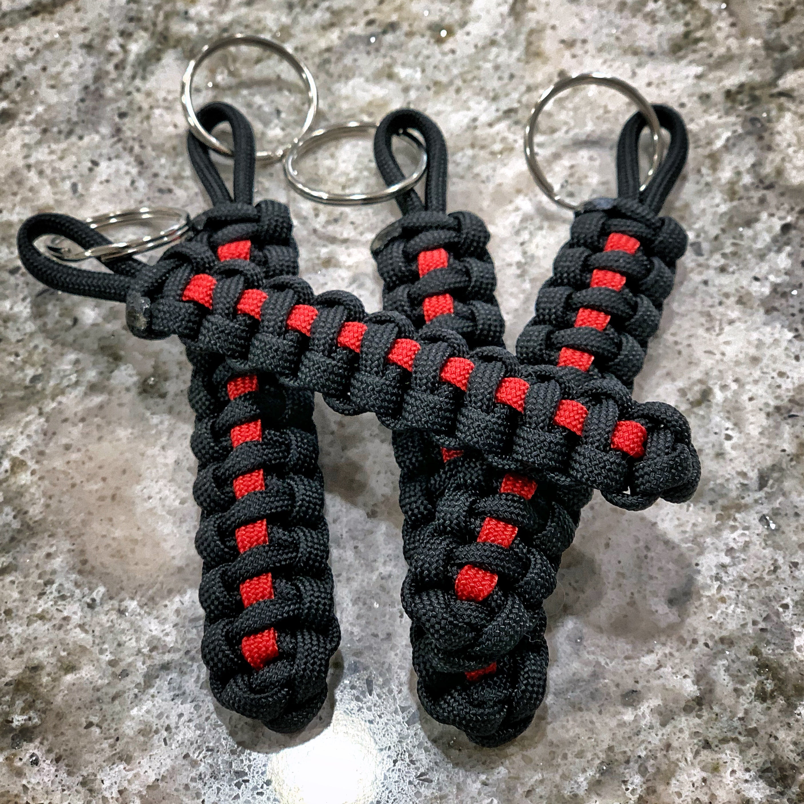 Red Line Cross Paracord Keychain, Firefighters, Thin Red Line, Support for  Firefighter Community
